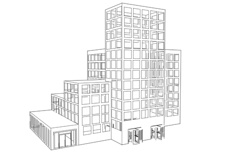 477x312 The New Office Space Paradigm - Office Building Drawing