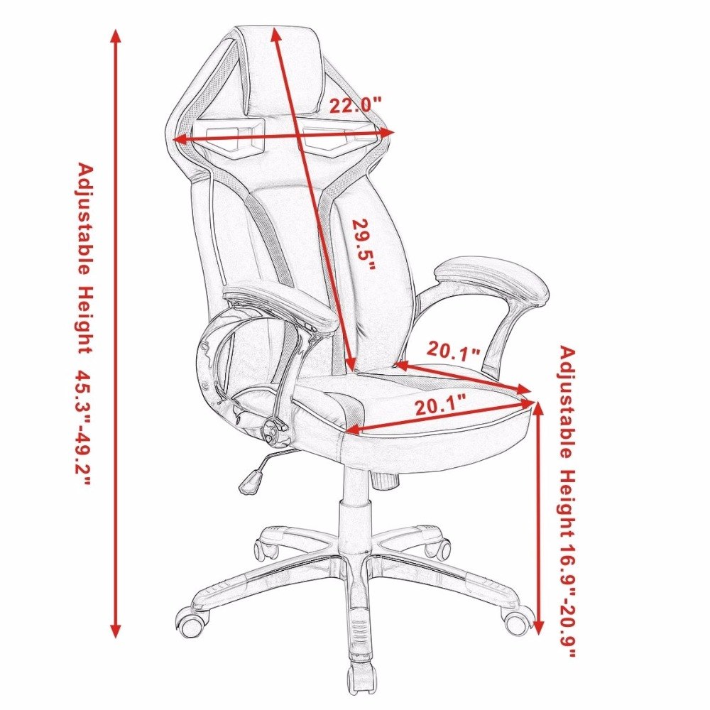 1000x1000 goplus high quality racing bucket seat office computer chair high - Office Chair Drawing