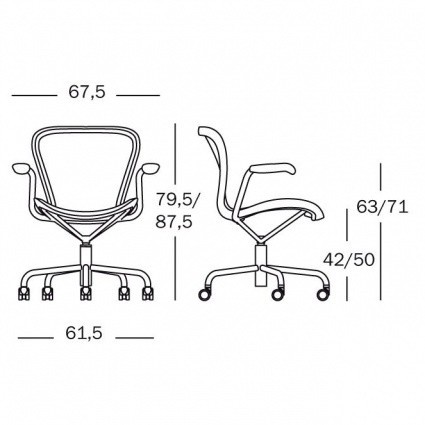 425x425 magis annett swivel chairoffice chair ambientedirect - Office Chair Drawing