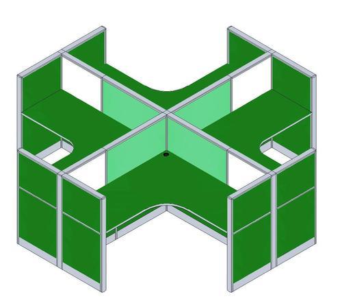 500x439 office cubicle, rs l unit, duroplast furniture systems - Office Cubicle Drawing