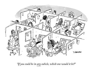 300x232 two cubicle employees talk drawing - Office Cubicle Drawing