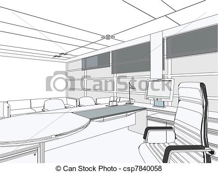 450x358 Interior Office Room Vector - Office Drawings