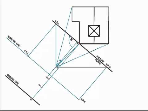 480x360 Two Point Perspective Projection - Office Perspective Drawing