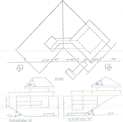 410x404 Using The Office Method, Draw An Angular Perspective - Office Perspective Drawing