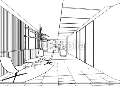 400x300 interior outline sketch drawing perspective office buy photos - Office Perspective Drawing