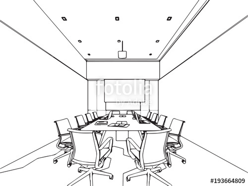 500x375 interior outline sketch drawing perspective office stock image - Office Perspective Drawing