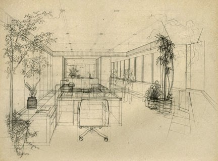 432x320 Beyond Architectural Illustration Perspective - Office Perspective Drawing