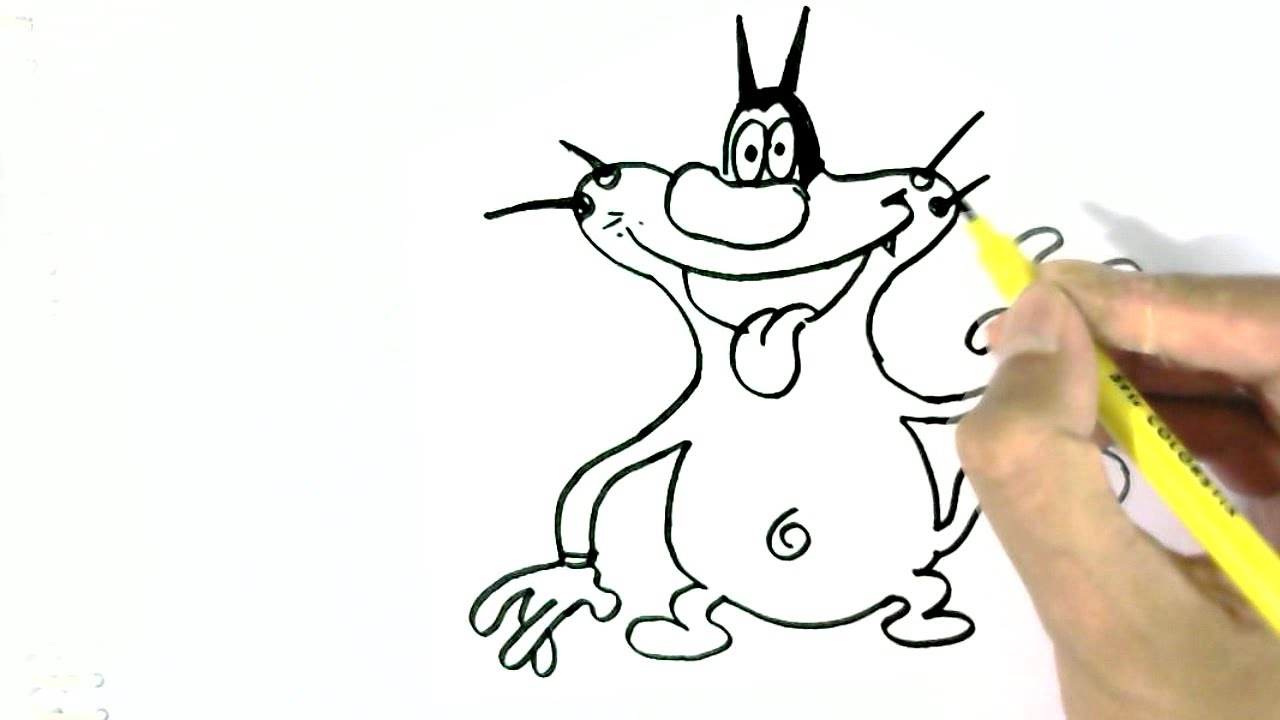 1280x720 how to draw oggy oggy and the cockroaches easy steps for children - Oggy And The Cockroaches Drawing