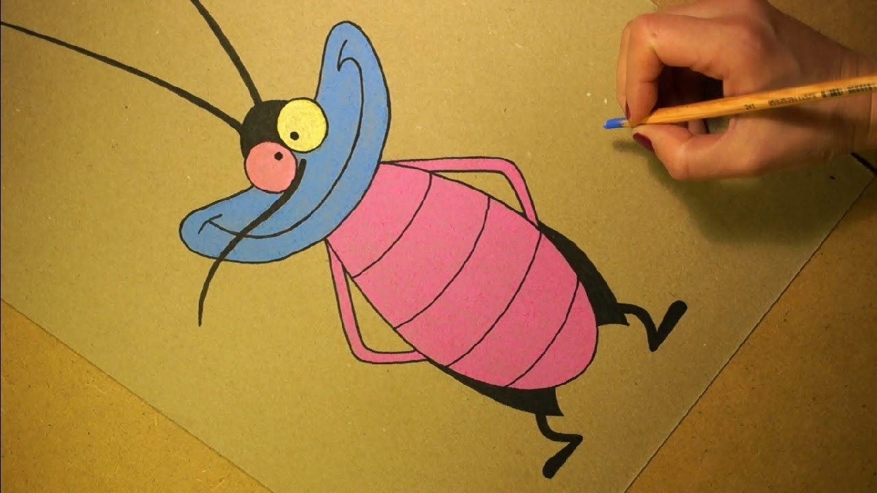 1280x720 drawing joey cartoon character from oggy and the cockroaches soft - Oggy And The Cockroaches Drawing