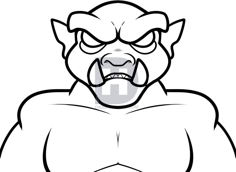 811x594 How To Draw An Ogre For Kids, Step - Ogre Drawing