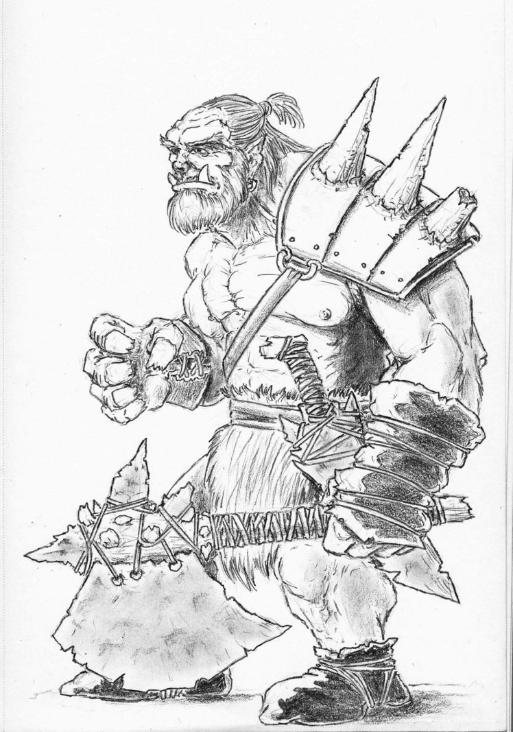 748x1067 Ogre Drawing Warrior For Free Download - Ogre Drawing