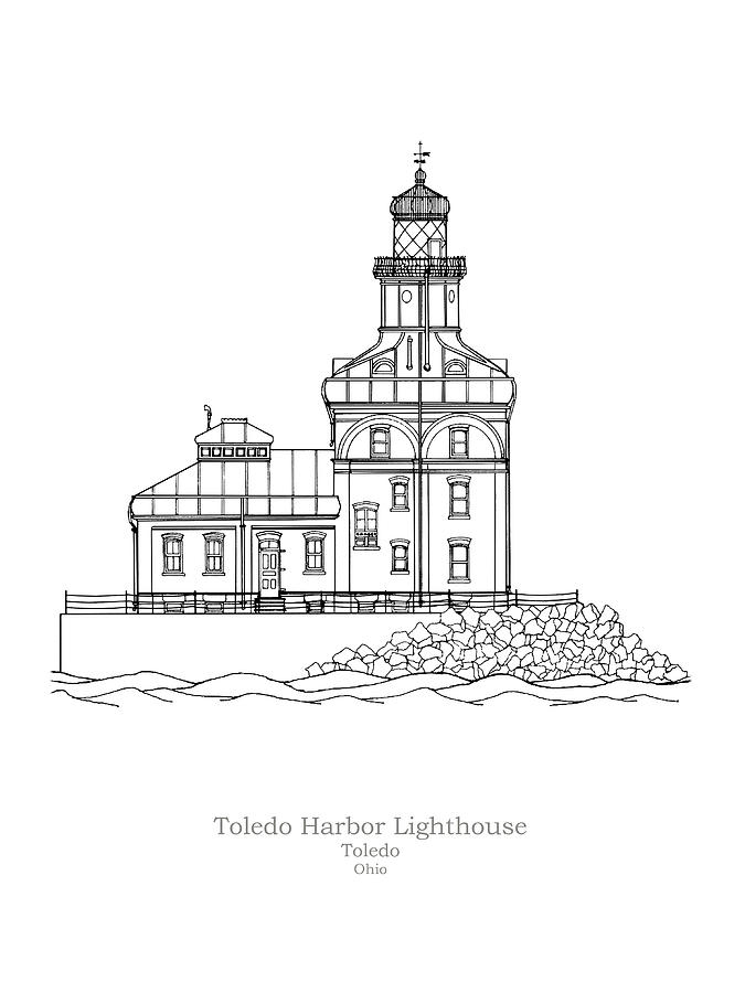 675x900 toledo harbor lighthouse - Ohio Drawing