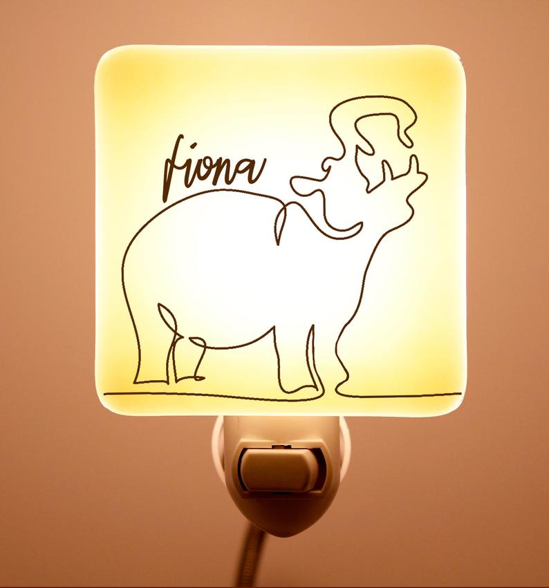794x851 fiona line drawing hippopotamus cincinnati ohio night light etsy - Ohio Drawing