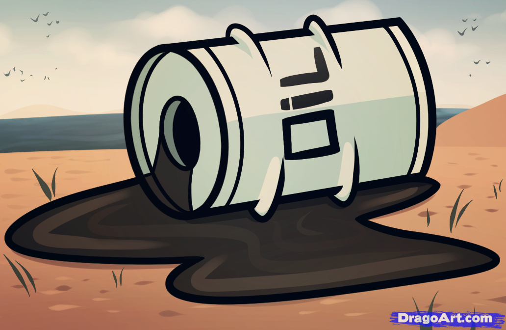 1032x672 how to draw oil, oil barrell, step - Oil Can Drawing