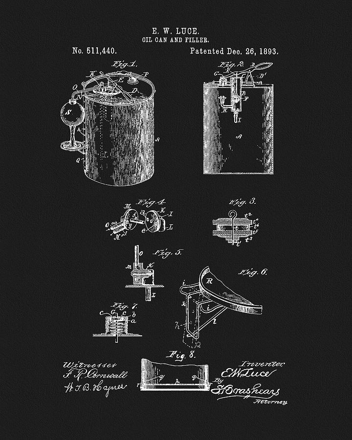 720x900 Oil Can Patent Drawing - Oil Can Drawing