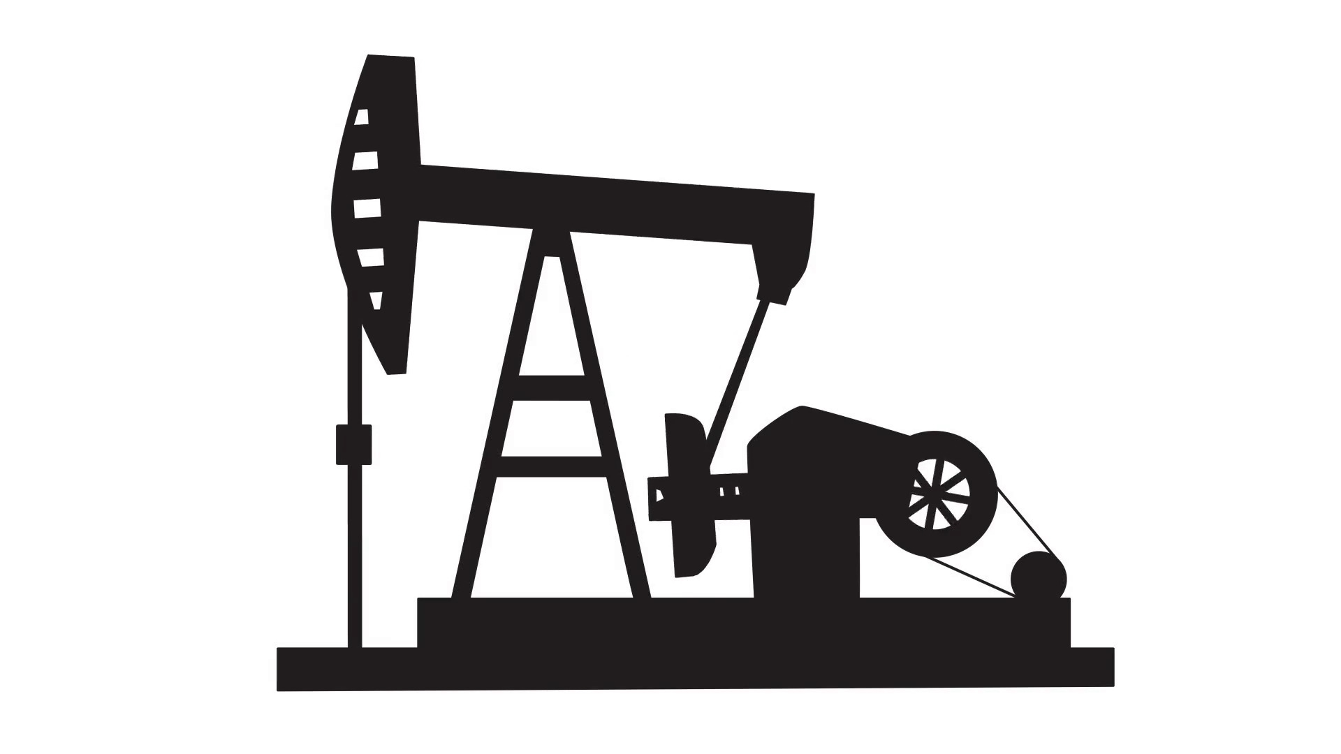 1920x1080 Pump Jack Oil Crane Simple Concept Using Line Drawing Animation - Oil Drawing