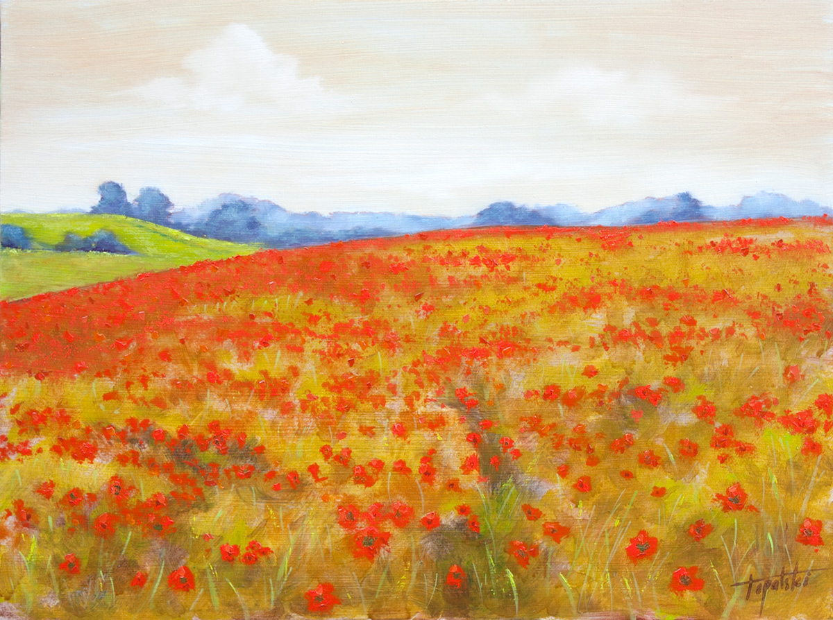 1200x894 red poppy field oil painting fine arts gallery - Oil Field Drawings