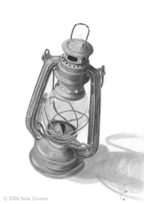 500x707 oil lamp nela dunato art design - Oil Lamp Drawing