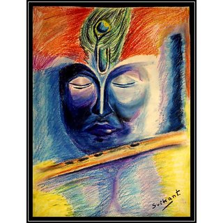 320x320 buy lord krishna painting oil pastel handwork online - Oil Pastel Drawing