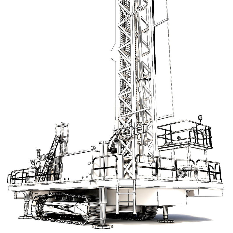 800x800 max rotary drilling rig - Oil Rig Drawing
