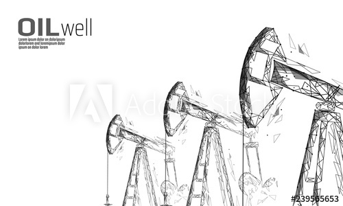 500x300 oil well rig juck low poly business concept finance economy - Oil Well Drawing