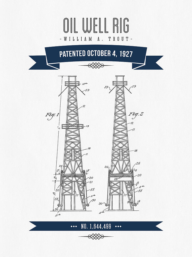 675x900 oil well rig patent drawing - Oil Well Drawing