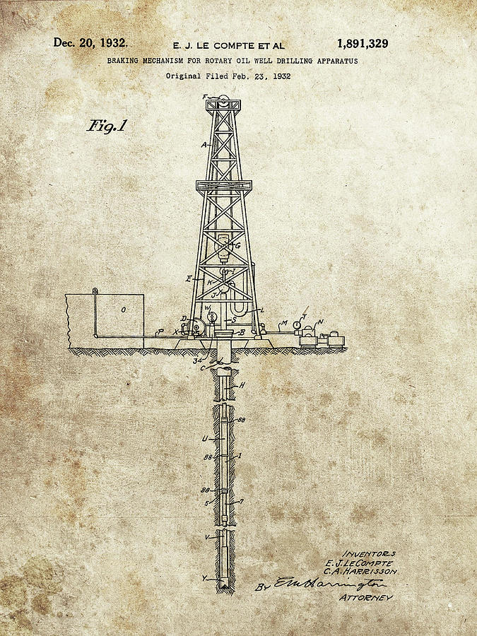 675x900 Oil Well Patent Drawing - Oil Well Drawing