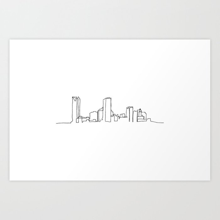 700x700 oklahoma city skyline drawing art print - Oklahoma Drawing