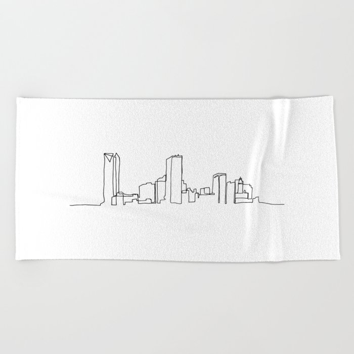 700x700 oklahoma city skyline drawing beach towel - Oklahoma Drawing