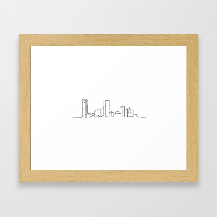700x700 oklahoma city skyline drawing framed art print - Oklahoma Drawing