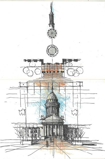 424x640 oklahoma state capitol - Oklahoma Drawing