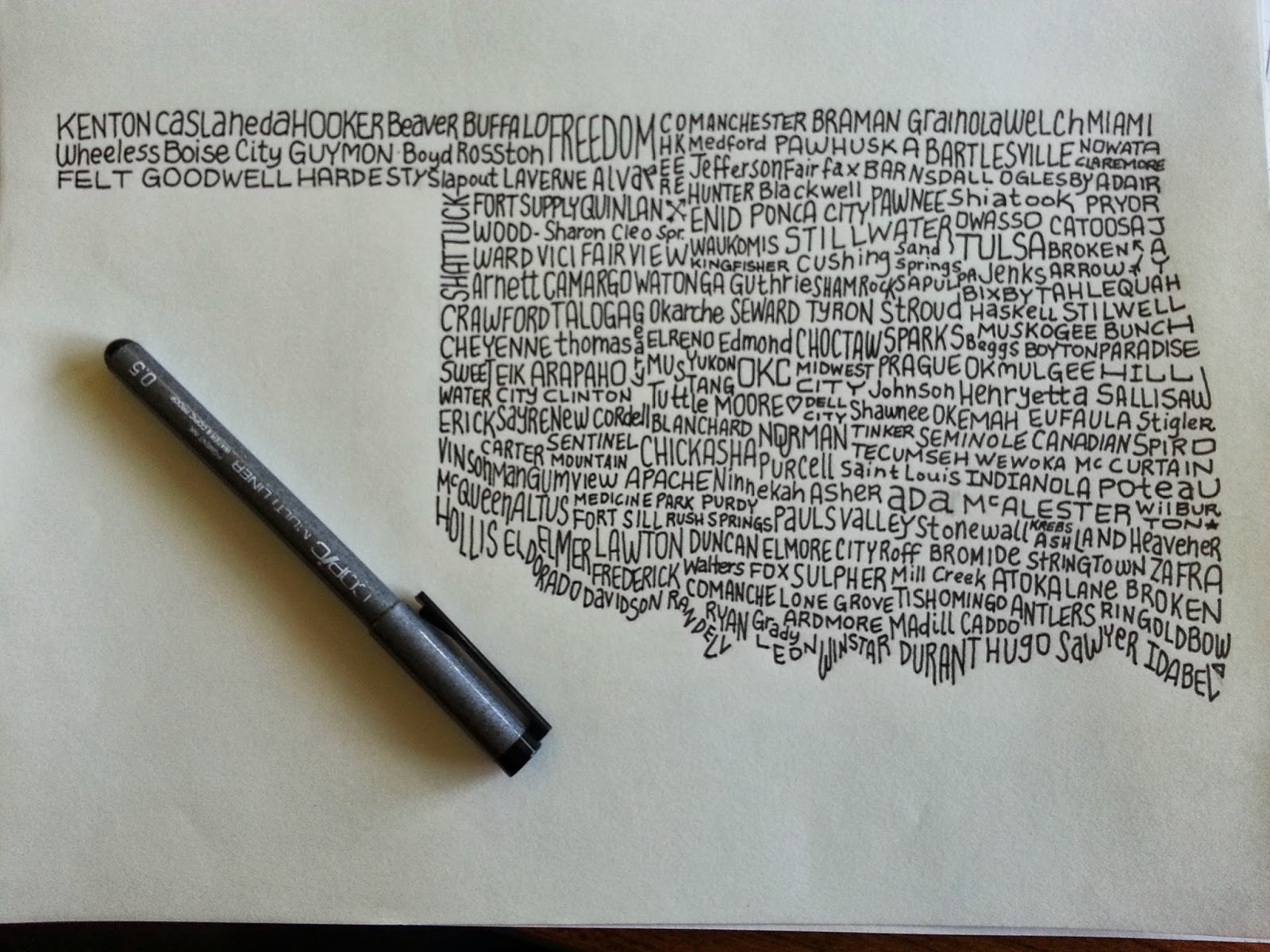 1600x1200 oklahoma towns drawing - Oklahoma Drawing