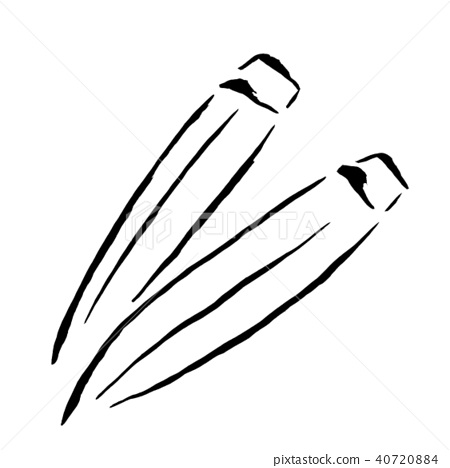 450x468 Okra Drawing With A Brush - Okra Drawing