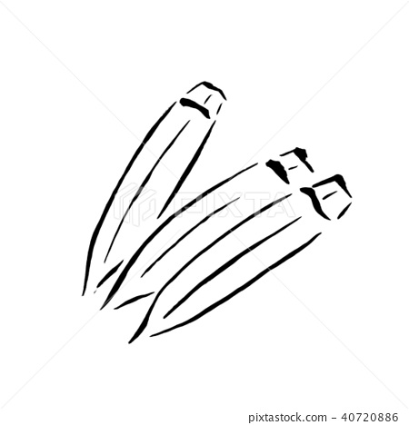 450x468 Okra Drawing With A Brush - Okra Drawing