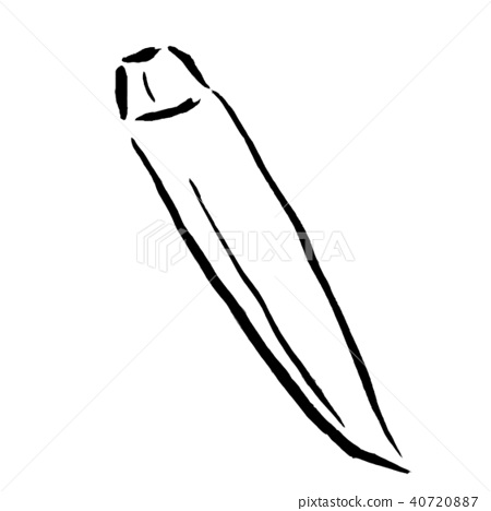 450x468 Okra Drawing With A Brush - Okra Drawing