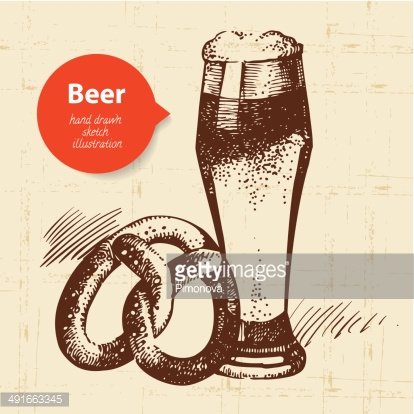 414x414 oktoberfest vintage hand drawn illustration premium clipart - Oktoberfest Drawing