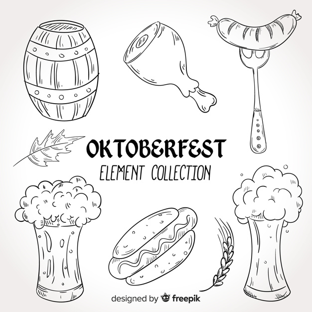 626x626 hand drawn oktoberfest element collection vector free download - Oktoberfest Drawing