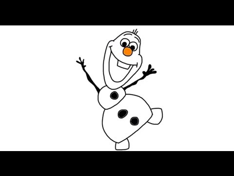 480x360 how to draw olaf the snowman from disney's frozen movie in full - Olaf Cartoon Drawing