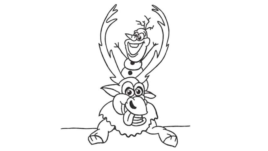 854x480 how to draw olaf sven disney's frozen - Olaf Cartoon Drawing