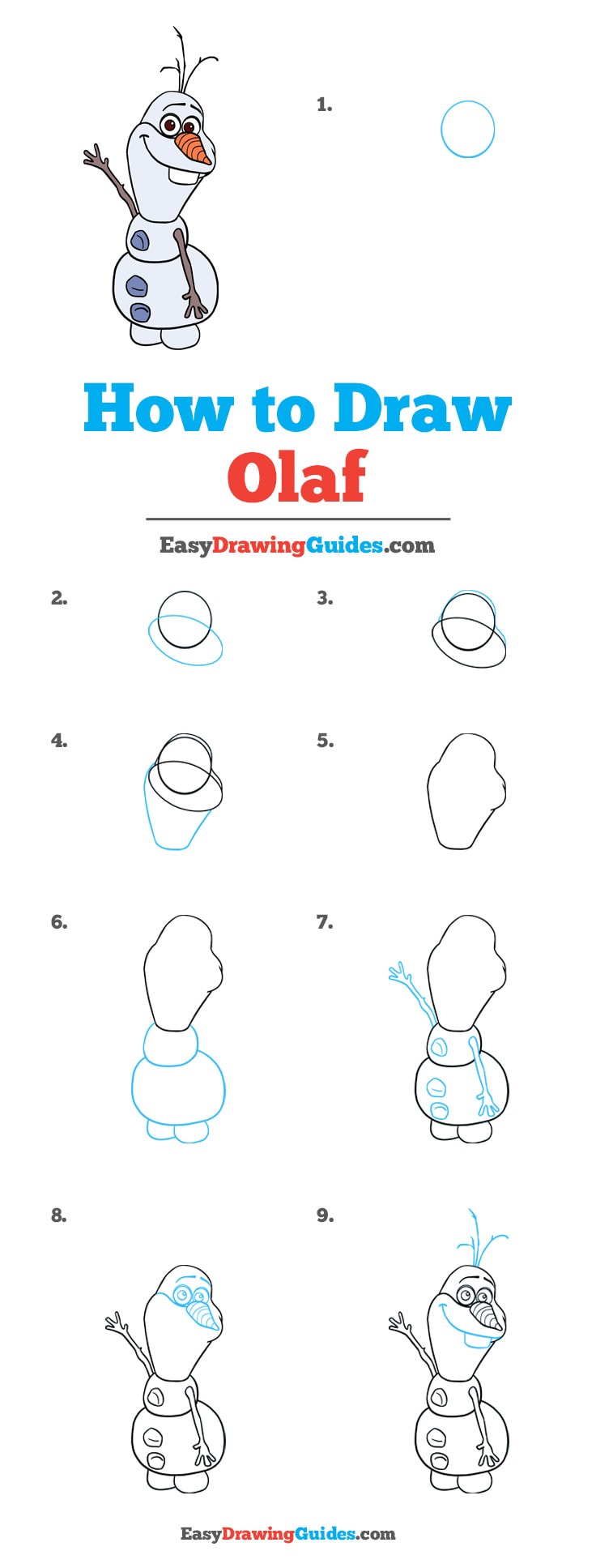 736x1935 how to draw olaf from frozen - Olaf Drawing