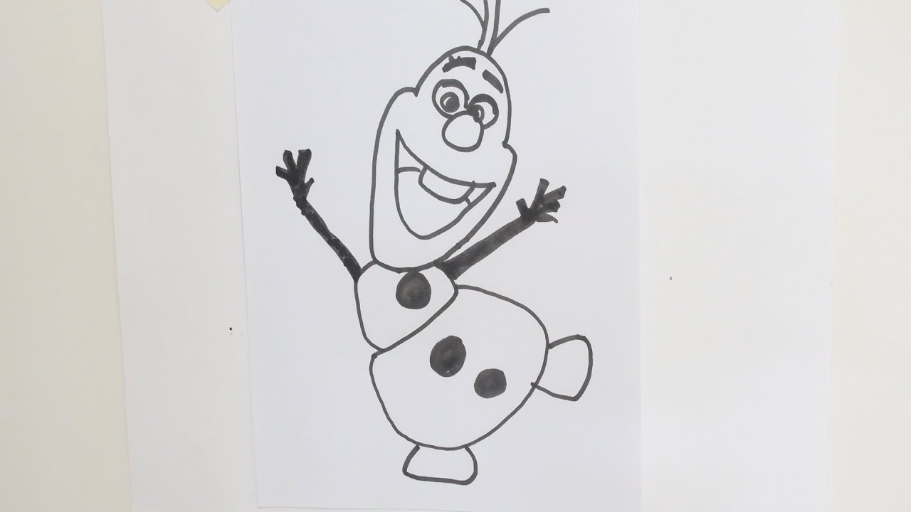1280x720 how to draw olaf from frozen step - Olaf Drawing