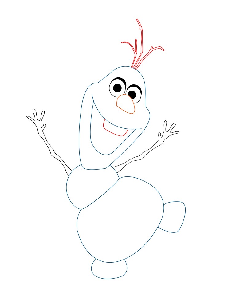 768x994 How To Draw Olaf From Frozen - Olaf Drawing Tutorial