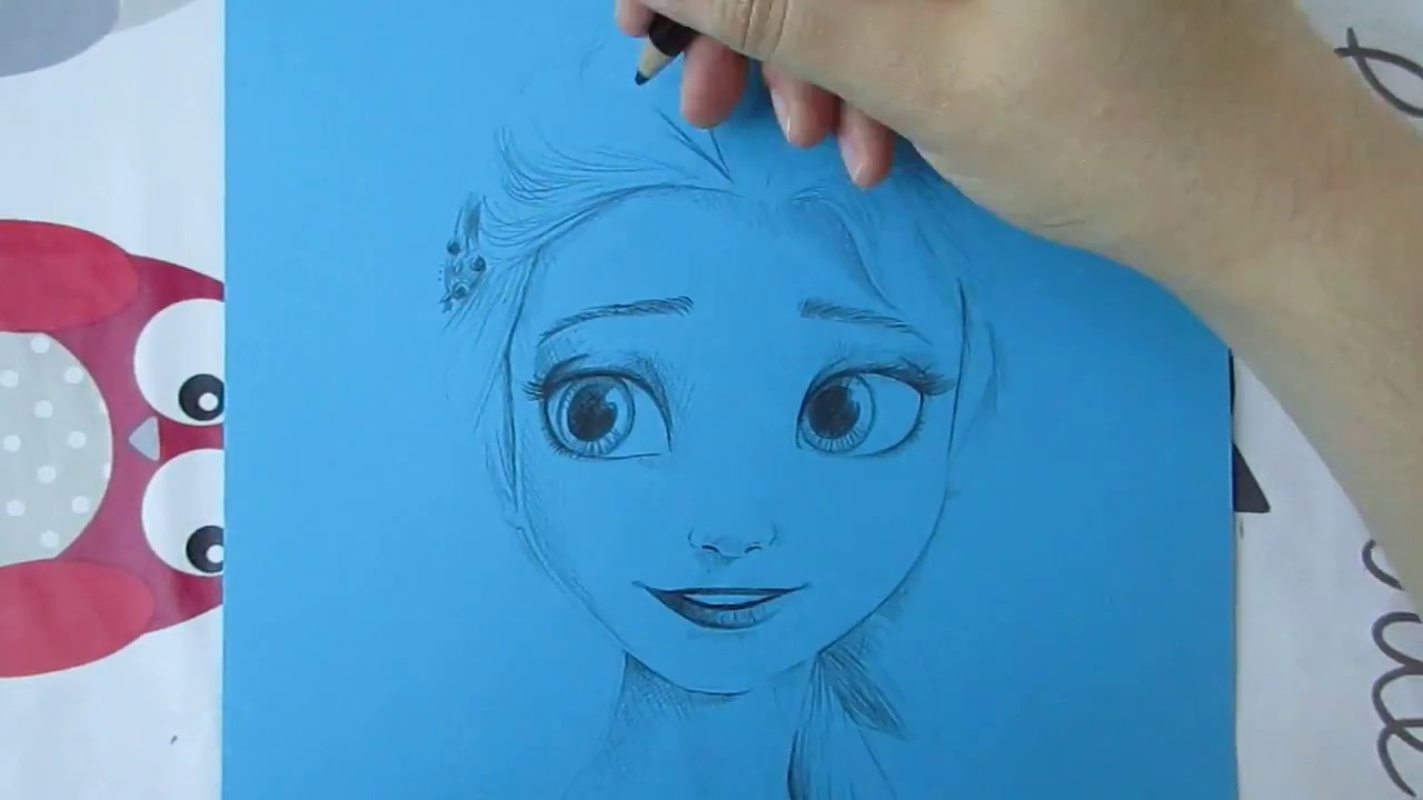 1280x720 Elsa - Olaf Frozen Drawing
