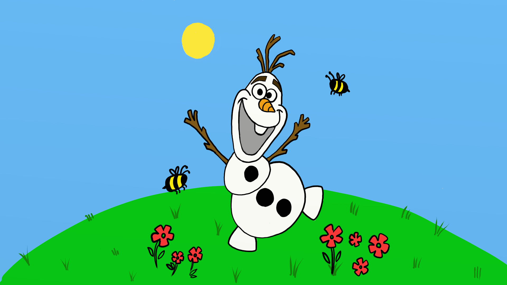 1920x1080 Daily Cartoon Drawings - Olaf Frozen Drawing