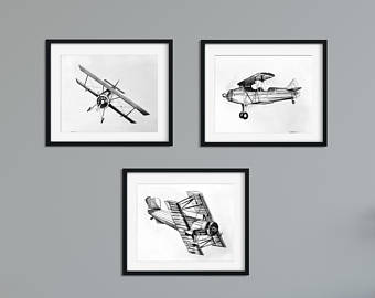 340x270 airplane drawings etsy - Old Airplane Drawing