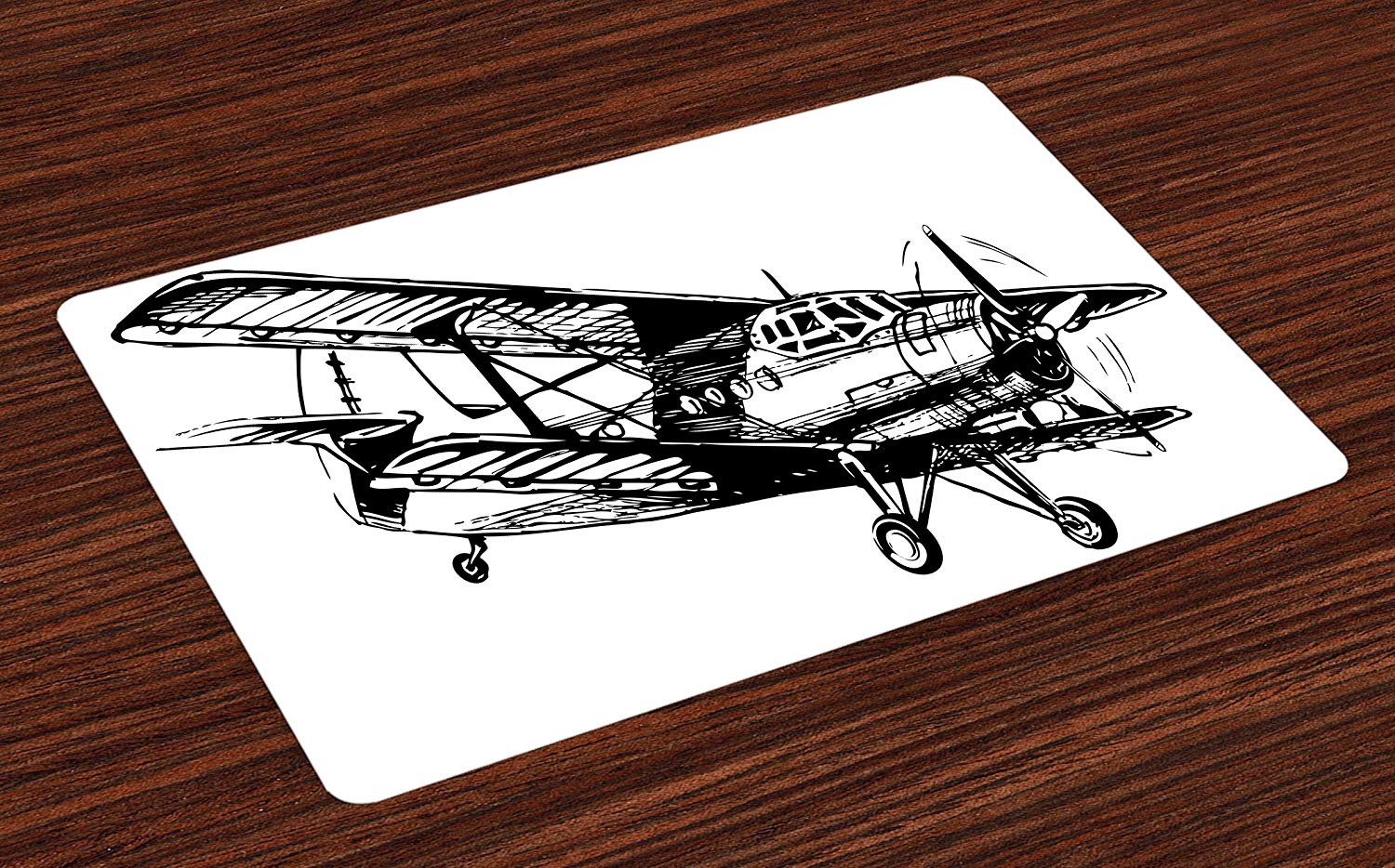 1500x934 ambesonne vintage airplane place mats set - Old Airplane Drawing