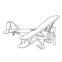 220x220 Plane Coloring Pages, Drawing For Kids, Videos For Kids, Free - Old Airplane Drawing