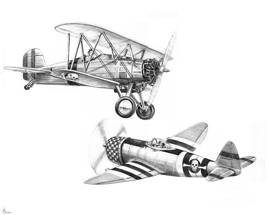 900x720 War Airplanes Drawing - Old Airplane Drawing