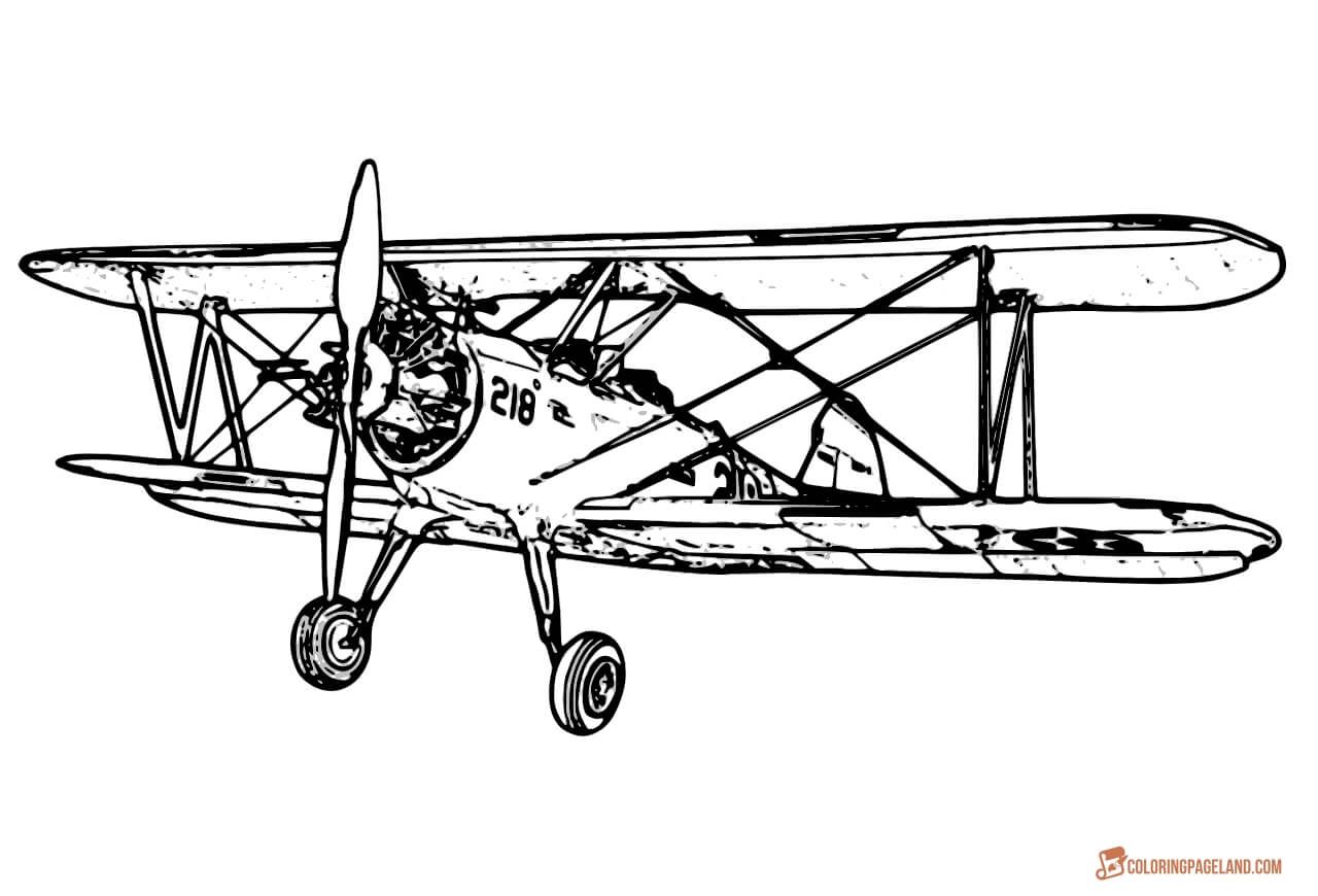 1280x870 airplane coloring pages - Old Airplane Drawing