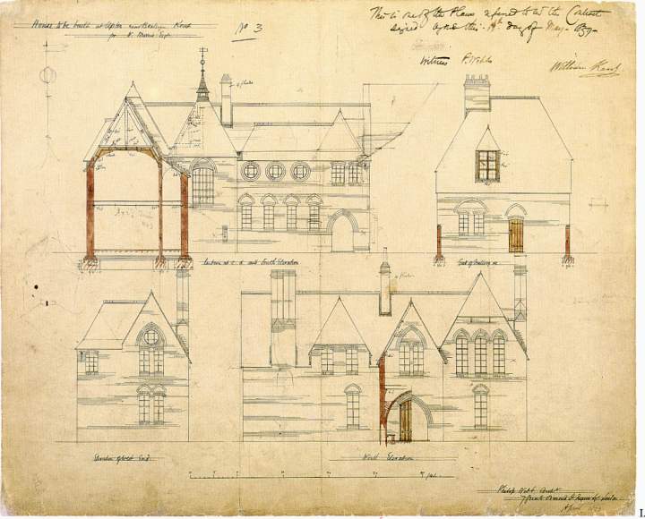 720x580 architectural drawings for the red house - Old Architectural Drawings